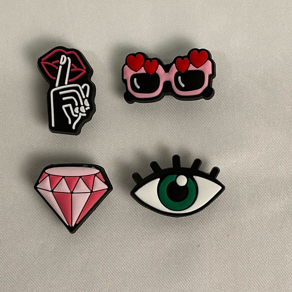 Set of Fun Croc shoe charms Sunglasses Diamond Eye